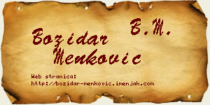 Božidar Menković vizit kartica